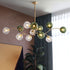 Contemporary Nordic Branch Line Orb Hardware Glass 6/8/12 Light Chandelier For Living Room