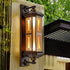 Traditional Chinese Waterproof Aluminum Glass Cylinder 1/2 Light Wall Sconce Lamp For Outdoor Patio