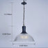 Contemporary Industrial Iron Vertical Ribbed Glass Semicircle 1-Light Pendant Light For Dining Room