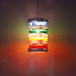 Modern Minimalist Colorful Square Box Acrylic Iron 1-Light Pendant Light For Living Room