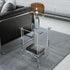 Modern Minimalist Rectangular Acrylic End Table 2-Tier For Living Room