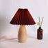 Contemporary Retro Pleated Fabric Solid Wood Base 1-Light Table Lamp For Bedroom