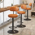 Contemporary Luxury Round Leather Upholstered Swivel Bar Stool Height Adjustable Footrest For Dining Room