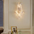 Modern Luxury Tassel Inverted Triangle Hardware Crystal 3-Light Wall Sconce Lamp For Living Room