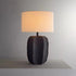 Modern Minimalist Round Cylinder Ceramic Base Fabric 1-Light Table Lamp For Living Room