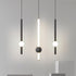 Modern Minimalist Long Cylinder Iron Acrylic LED Pendant Light For Bedroom