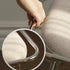 Contemporary Scandinavian Square Cotton Linen Upholstered Stainless Steel Frame Vanity Stool Backless For Bedroom