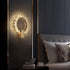 Contemporary Luxury Stainless Steel Crystal Sunflower Design LED Wall Sconce Lamp For Living Room