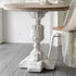 Traditional Vintage Round Column Carved Cedar MDF Magnesium Oxide Coffee Table For Living Room