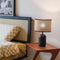 Traditional Japanese Round Cylinder Rattan Mesh Shade Metal 1-Light Table Lamp For Living Room