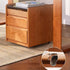 Traditional Vintage Square Glass Top Solid Wood Frame End Table 3-Drawer For Living Room
