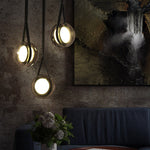 Contemporary Scandinavian Orb Iron Glass LED Pendant Light For Living Room