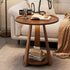 Modern Minimalist Round Tripod Wooden Coffee Table 2-Tier For Living Room