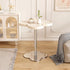 Modern Minimalist Cylinder Petal Faux Plate Glass Stainless Steel Coffee Table For Living Room