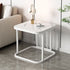 Modern Minimalist Rectangular Square Rock Slab Iron End Table For Living Room