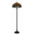 Traditional Tiffany Dragonfly Stained Glass 2-Light Standing Floor Lamp For Home Office