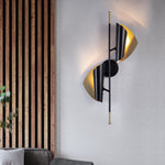 Modern Minimalist Long Leafy Iron 2-Light Wall Sconce Lamp For Bedroom