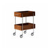 Contemporary Retro Rectangular Wood Stainless Steel Side Table 2-Tier Movable For Living Room