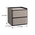 Contemporary Nordic Rectangular Leather Wood Nightstand 2-Drawer For Bedroom