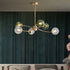 Contemporary Nordic Branch Line Orb Hardware Glass 6/8/12 Light Chandelier For Living Room