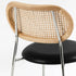 Contemporary Nordic Round Leather Wood Rattan Chair Backrest For Living Room