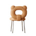 Contemporary Scandinavian Faux Leather Upholstered Metal Legs Vanity Stool Bear Back For Living Room