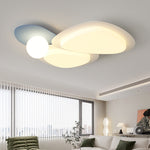 Modern Minimalist Irregular Round Combination Iron Acrylic LED Flush Mount Ceiling Light For Living Room