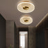 Contemporary Luxury Geometric Circular Vertical Grain Acrylic LED Semi-Flush Mount Ceiling Light For Living Room