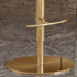 Contemporary Luxury Round Leather Height Adjustable Swivel Bar Stool Low Back Footrest For Dining Room
