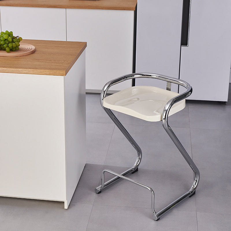 Contemporary Creative Square Plastic ABS Iron Dining Chair Backless Armless For Dining Room