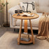 Modern Minimalist Round Tripod Wooden Coffee Table 2-Tier For Living Room