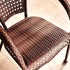 Traditional Vintage Curved Square PE Rattan Iron Wood Dining Chair Backrest Arm For Dining Room