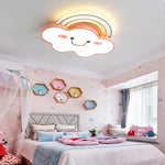 Contemporary Creative Rainbow Cloud Acrylic Shade LED Flush Mount Ceiling Light For Bedroom