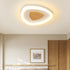 Contemporary Scandinavian Triangle Iron Wood LED Flush Mount Ceiling Light For Bedroom