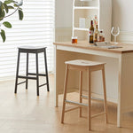 Contemporary Nordic Wood Rectangular Bar Stool Footrest For Kitchen