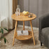 Modern Simplicity Round Wood Grain Board Top End Table 2-Tier For Living Room