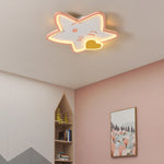 Contemporary Creative Bee Elephant Star Kids Hardware Acrylic LED Flush Mount Ceiling Light For Bedroom