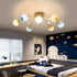 Contemporary Creative Planet Kids Iron Glass 13-Light Semi-Flush Mount Ceiling Light For Bedroom