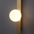 Modern Minimalist Strip Round Ball Brass Glass LED Wall Sconce Lamp For Bedroom