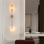 Modern Minimalist Iron Glass Strip 1/2 Light Wall Sconce Lamp For Living Room