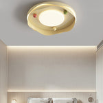 Contemporary Scandinavian Cream Acrylic Round LED Flush Mount Ceiling Light For Bedroom