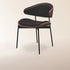 Contemporary Nordic Walnut Wood Grain Microfiber Leather Upholstered Dining Chair Backrest For Dining Room
