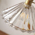 Traditional Vintage Round Cone Brass Glass 1-Light Pendant Light For Living Room