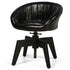 Contemporary Retro Arc Liftable PU Leather Iron Dining Chair Backrest For Dining Room
