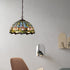 Traditional Tiffany Pastoral Tulip Stained Glass Dome 2-Light Chandelier For Dining Room