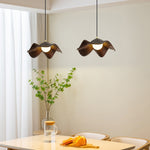 Contemporary Scandinavian Floral Lotus Leaf Resin Iron 1-Light Pendant Light For Living Room