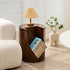 Contemporary Creative Wood Stump Cylinder Resin End Table Storage For Study