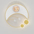 Contemporary Creative Kids Round Orb Moon Iron Acrylic LED Semi-Flush Mount Ceiling Light For Bedroom