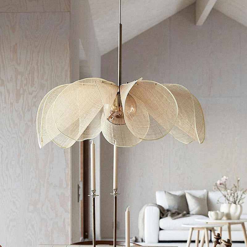 Contemporary Boho Pod Shape Botanical Fiber 1-Light Pendant Light For Dining Room