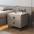 Modern Simplicity Cubic Sintered Stone Top Solid Wood Nightstand 2-Drawer For Bedroom